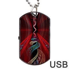 Artistic Blue Gold Red Dog Tag Usb Flash (two Sides) by Mariart