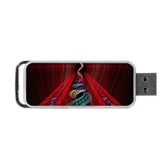 Artistic Blue Gold Red Portable Usb Flash (one Side) by Mariart