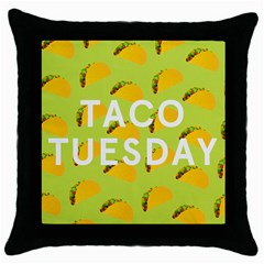 Bread Taco Tuesday Throw Pillow Case (black) by Mariart