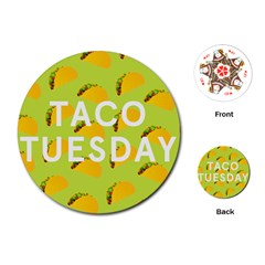 Bread Taco Tuesday Playing Cards (round)  by Mariart