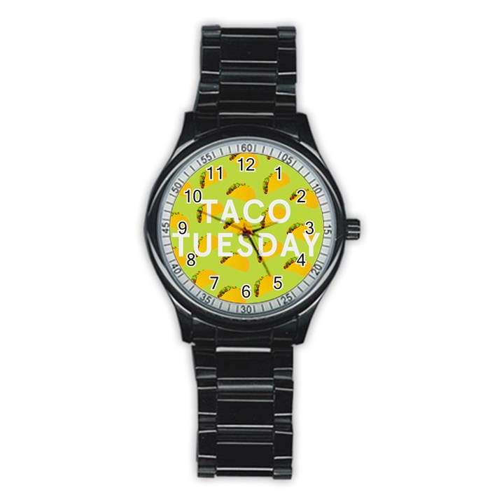 Bread Taco Tuesday Stainless Steel Round Watch