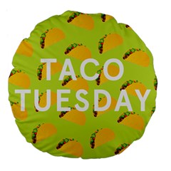 Bread Taco Tuesday Large 18  Premium Flano Round Cushions by Mariart