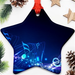 Abstract Musical Notes Purple Blue Ornament (star)