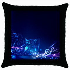 Abstract Musical Notes Purple Blue Throw Pillow Case (black) by Mariart