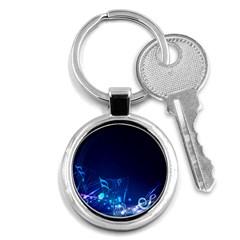 Abstract Musical Notes Purple Blue Key Chains (round)  by Mariart