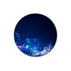 Abstract Musical Notes Purple Blue Magnet 3  (round) by Mariart