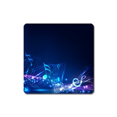 Abstract Musical Notes Purple Blue Square Magnet by Mariart