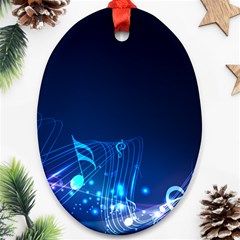 Abstract Musical Notes Purple Blue Oval Ornament (two Sides) by Mariart