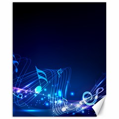 Abstract Musical Notes Purple Blue Canvas 16  X 20   by Mariart