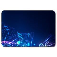 Abstract Musical Notes Purple Blue Large Doormat  by Mariart