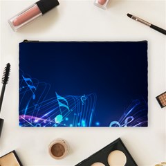 Abstract Musical Notes Purple Blue Cosmetic Bag (large)  by Mariart