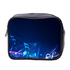 Abstract Musical Notes Purple Blue Mini Toiletries Bag 2-side by Mariart