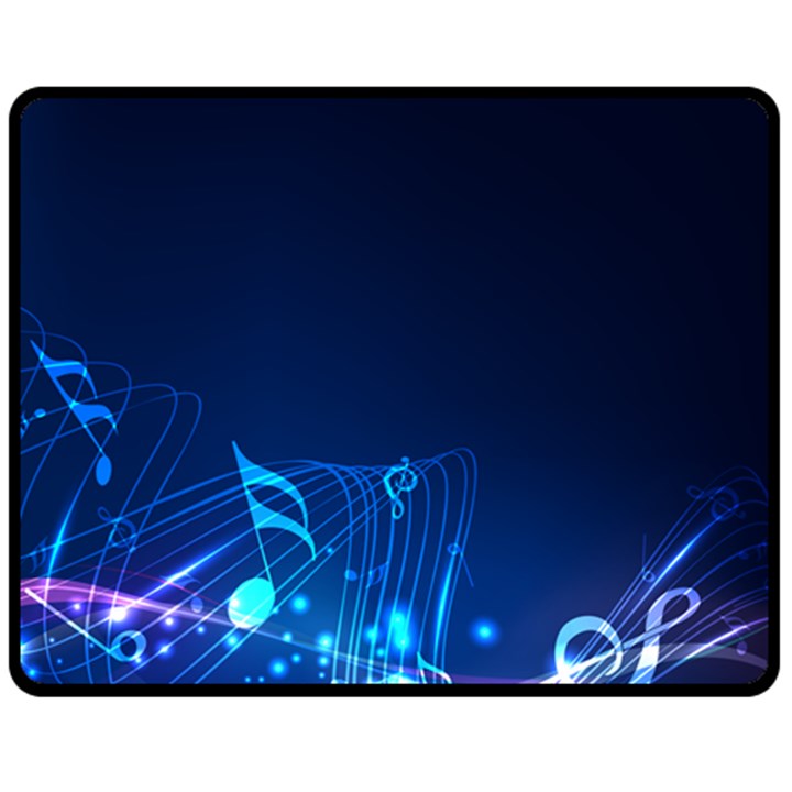 Abstract Musical Notes Purple Blue Fleece Blanket (Medium) 