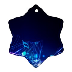 Abstract Musical Notes Purple Blue Ornament (snowflake) by Mariart