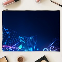 Abstract Musical Notes Purple Blue Cosmetic Bag (xxxl)  by Mariart