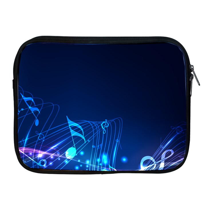 Abstract Musical Notes Purple Blue Apple iPad 2/3/4 Zipper Cases