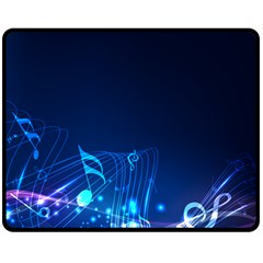 Abstract Musical Notes Purple Blue Double Sided Fleece Blanket (medium)  by Mariart