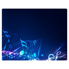 Abstract Musical Notes Purple Blue Double Sided Flano Blanket (medium)  by Mariart