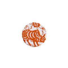 Chinese Zodiac Cow Star Orange 1  Mini Buttons by Mariart