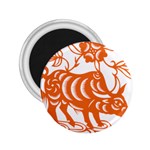 Chinese Zodiac Cow Star Orange 2.25  Magnets Front