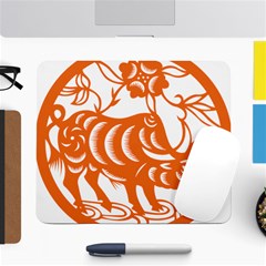 Chinese Zodiac Cow Star Orange Large Mousepads by Mariart