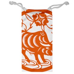 Chinese Zodiac Cow Star Orange Jewelry Bag by Mariart