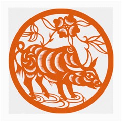 Chinese Zodiac Cow Star Orange Medium Glasses Cloth (2-side)