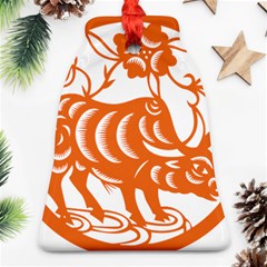 Chinese Zodiac Cow Star Orange Bell Ornament (two Sides) by Mariart