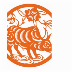 Chinese Zodiac Cow Star Orange Large Garden Flag (two Sides)