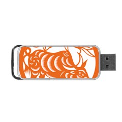 Chinese Zodiac Cow Star Orange Portable Usb Flash (one Side) by Mariart