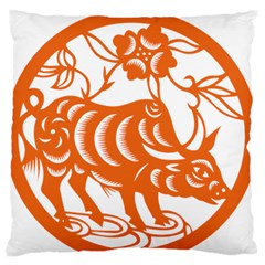 Chinese Zodiac Cow Star Orange Standard Flano Cushion Case (one Side) by Mariart