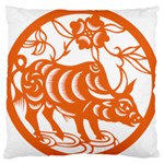 Chinese Zodiac Cow Star Orange Standard Flano Cushion Case (Two Sides) Front