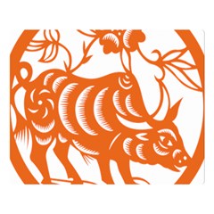 Chinese Zodiac Cow Star Orange Double Sided Flano Blanket (large)  by Mariart