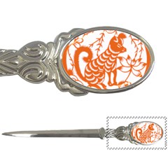 Chinese Zodiac Dog Star Orange Letter Openers by Mariart