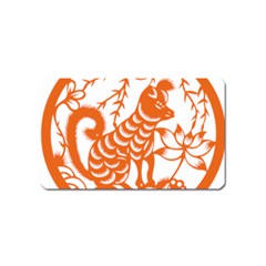 Chinese Zodiac Dog Star Orange Magnet (name Card) by Mariart