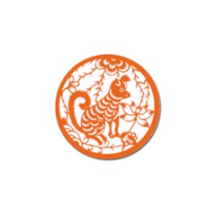 Chinese Zodiac Dog Star Orange Golf Ball Marker by Mariart