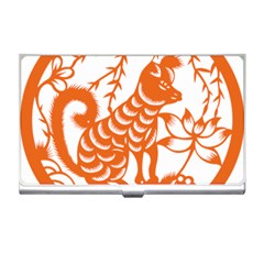 Chinese Zodiac Dog Star Orange Business Card Holders by Mariart