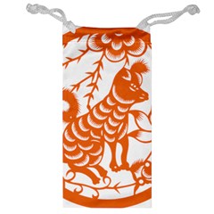 Chinese Zodiac Dog Star Orange Jewelry Bag by Mariart