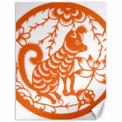 Chinese Zodiac Dog Star Orange Canvas 12  X 16   by Mariart