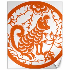 Chinese Zodiac Dog Star Orange Canvas 16  X 20   by Mariart