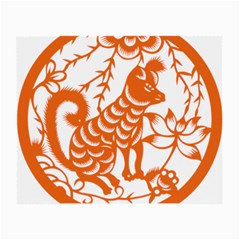 Chinese Zodiac Dog Star Orange Small Glasses Cloth (2-side) by Mariart