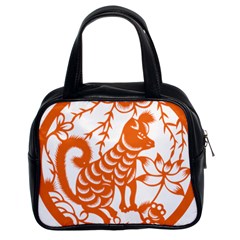 Chinese Zodiac Dog Star Orange Classic Handbags (2 Sides) by Mariart