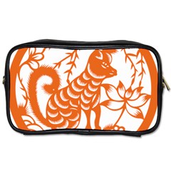 Chinese Zodiac Dog Star Orange Toiletries Bags 2-side by Mariart