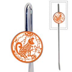 Chinese Zodiac Dog Star Orange Book Mark by Mariart