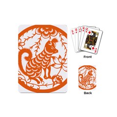 Chinese Zodiac Dog Star Orange Playing Cards (mini)  by Mariart