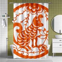 Chinese Zodiac Dog Star Orange Shower Curtain 48  X 72  (small)  by Mariart