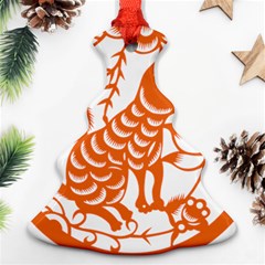 Chinese Zodiac Dog Star Orange Ornament (christmas Tree)  by Mariart