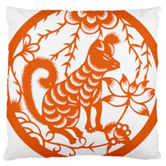 Chinese Zodiac Dog Star Orange Large Cushion Case (one Side) by Mariart