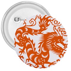 Chinese Zodiac Dragon Star Orange 3  Buttons by Mariart