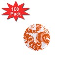 Chinese Zodiac Dragon Star Orange 1  Mini Magnets (100 pack)  Front